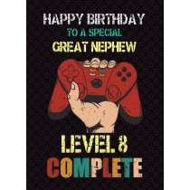 Great Nephew 9th Birthday Card (Gamer, Design 3)