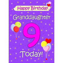 Granddaughter 9th Birthday Card (Lilac)