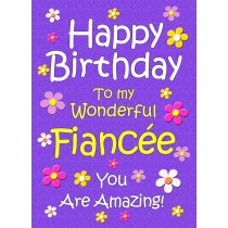 Fiancee Birthday Card (Purple)