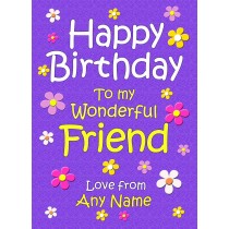Personalised Friend Birthday Card (Purple)
