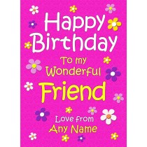 Personalised Friend Birthday Card (Cerise)