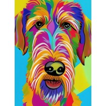 Airedale Dog Colourful Abstract Art Blank Greeting Card