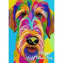 Airedale Dog Colourful Abstract Art Fathers Day Card