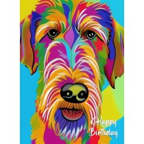 Airedale Dog Colourful Abstract Art Birthday Card