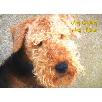 Personalised Airedale Art Greeting Card (Birthday, Christmas, Any Occasion)
