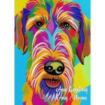 Personalised Airedale Dog Colourful Abstract Art Greeting Card (Birthday, Fathers Day, Any Occasion)