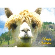 Alpaca Art Birthday Card