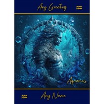Personalised Fantasy Horoscope Greeting Card (Aquarius)