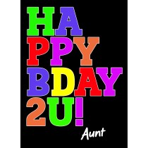 Birthday Card For Aunt (Bday, Black)