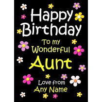 Personalised Aunt Birthday Card (Black)