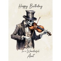 Victorian Musical Skeleton Birthday Card For Aunt (Design 3)