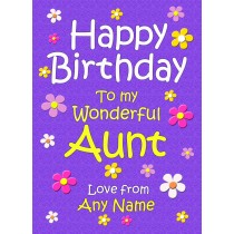 Personalised Aunt Birthday Card (Purple)