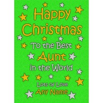 Personalised Aunt Christmas Card (Green)