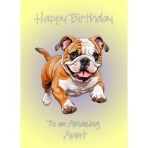 Bulldog Dog Birthday Card For Aunt