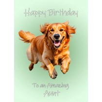 Golden Retriever Dog Birthday Card For Aunt
