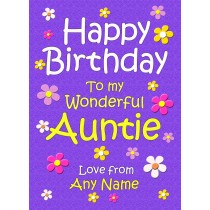 Personalised Auntie Birthday Card (Purple)