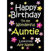 Personalised Auntie Birthday Card (Black)