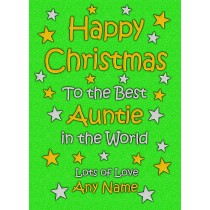 Personalised Auntie Christmas Card (Green)
