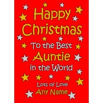 Personalised Auntie Christmas Card (Red)