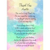 Thank You Poem Verse Card For Auntie
