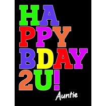 Birthday Card For Auntie (Bday, Black)