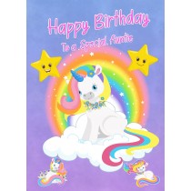 Birthday Card For Auntie (Unicorn, Purple)