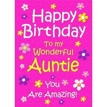 Auntie Birthday Card (Cerise)