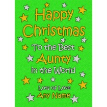 Personalised Aunty Christmas Card (Green)