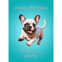 French Bulldog Dog Birthday Card For Aunty