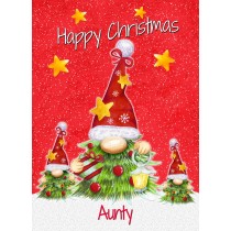 Christmas Card For Aunty (Gnome, Red)