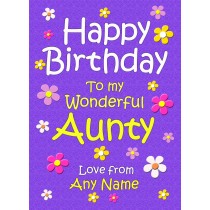 Personalised Aunty Birthday Card (Purple)