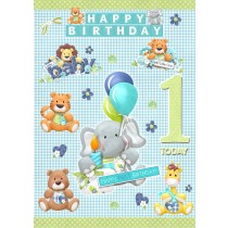 Baby Boys 1st Birthday Card
