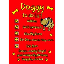 Doggy To Do List Funny Birthday Card (Daddy)