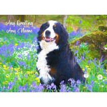 Personalised Bernese Mountain Dog Art Greeting Card (Birthday, Christmas, Any Occasion)
