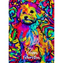 Bichon Frise Dog Colourful Abstract Art Fathers Day Card