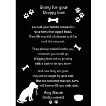 Personalised Sympathy Doggy Loss Card (Black)