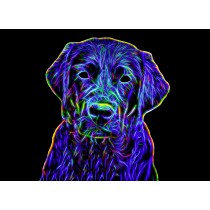 Black Labrador Neon Art Blank Greeting Card