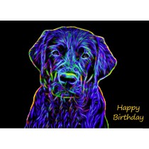 Black Labrador Neon Art Birthday Card