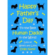 Personalised From The Dog Fathers Day Card (Blue, Human Daddy)