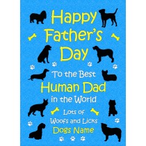 Personalised From The Dog Fathers Day Card (Blue, Human Dad)