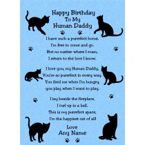 Personalised from The Cat Verse Poem Birthday Card (Blue, Human Daddy)