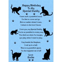Personalised from The Cat Verse Poem Birthday Card (Blue, Special Daddy)