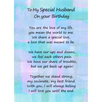 Romantic Birthday Verse Poem Card (Special Husband)
