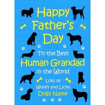 Personalised From The Dog Fathers Day Card (Blue, Human Grandad)