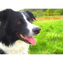 Personalised Border Collie Art Greeting Card (Birthday, Christmas, Any Occasion)