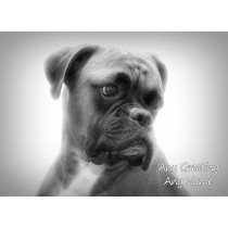 Personalised Boxer Black and White Art Greeting Card (Birthday, Christmas, Any Occasion)