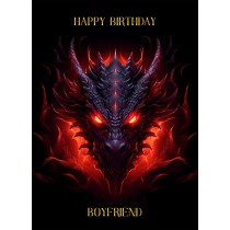 Gothic Fantasy Dragon Birthday Card For Boyfriend (Design 1)