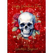 Valentines Day Card for Boyfriend (Fantasy Skull, Design 1)