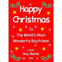 Personalised 'Boyfriend' Christmas Greeting Card