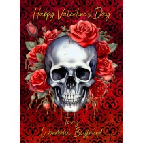 Valentines Day Card for Boyfriend (Fantasy Skull, Design 2)